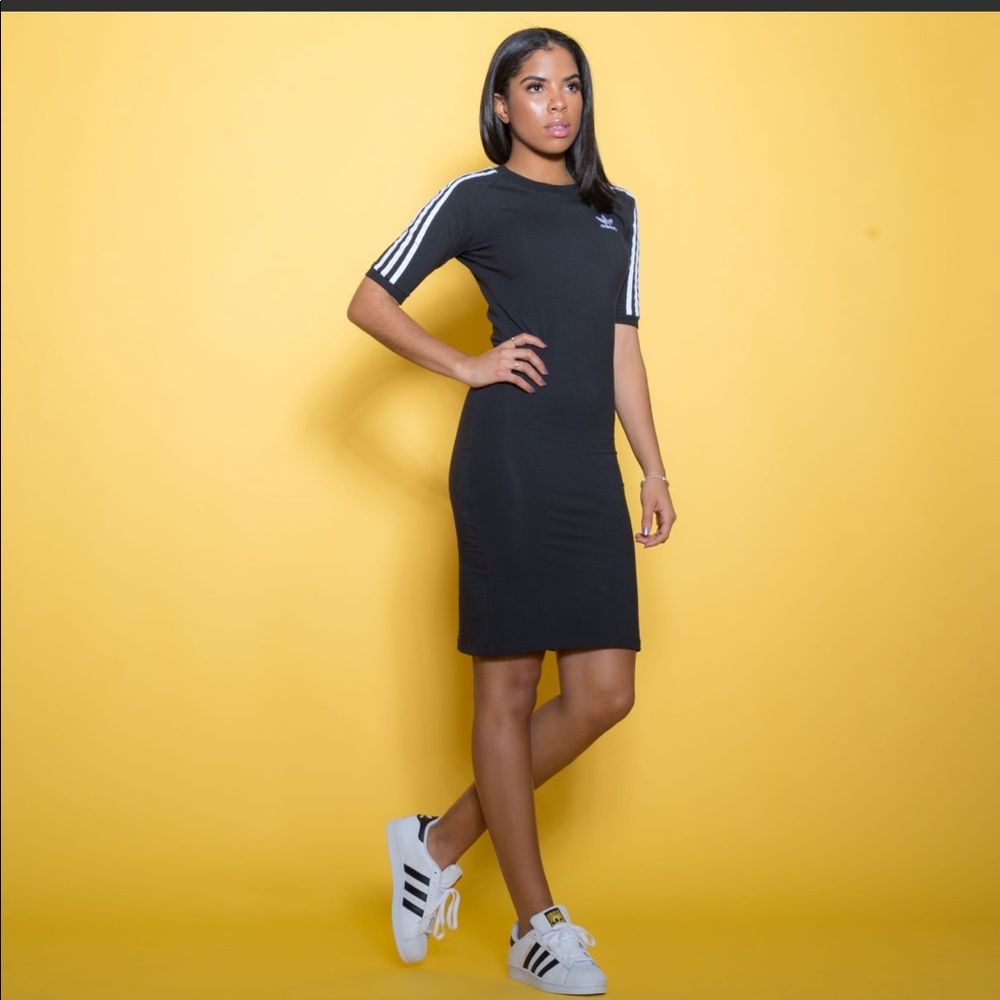 Adidas bodycon fit dress and shoes